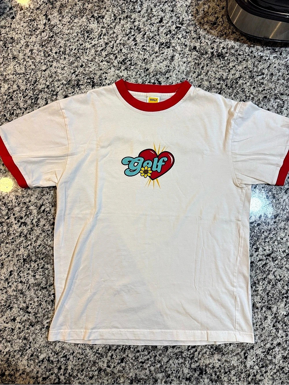 Golf Wang Happy Logo Ringer Tee Graphic Tee White & Red